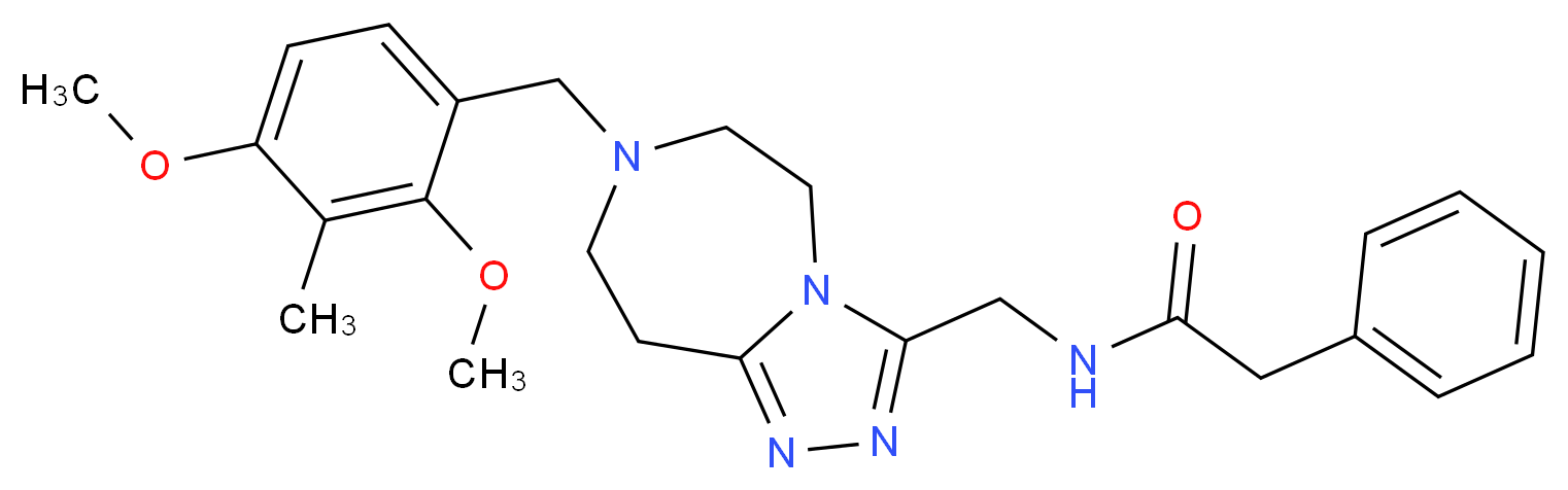 N-{[7-(2,4-dimethoxy-3-methylbenzyl)-6,7,8,9-tetrahydro-5H-[1,2,4]triazolo[4,3-d][1,4]diazepin-3-yl]methyl}-2-phenylacetamide_分子结构_CAS_)
