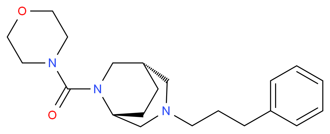 (1S*,5R*)-6-(morpholin-4-ylcarbonyl)-3-(3-phenylpropyl)-3,6-diazabicyclo[3.2.2]nonane_分子结构_CAS_)