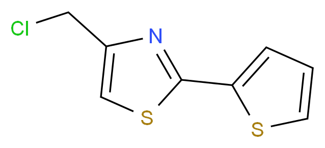 4-(chloromethyl)-2-thien-2-yl-1,3-thiazole_分子结构_CAS_54679-16-2)