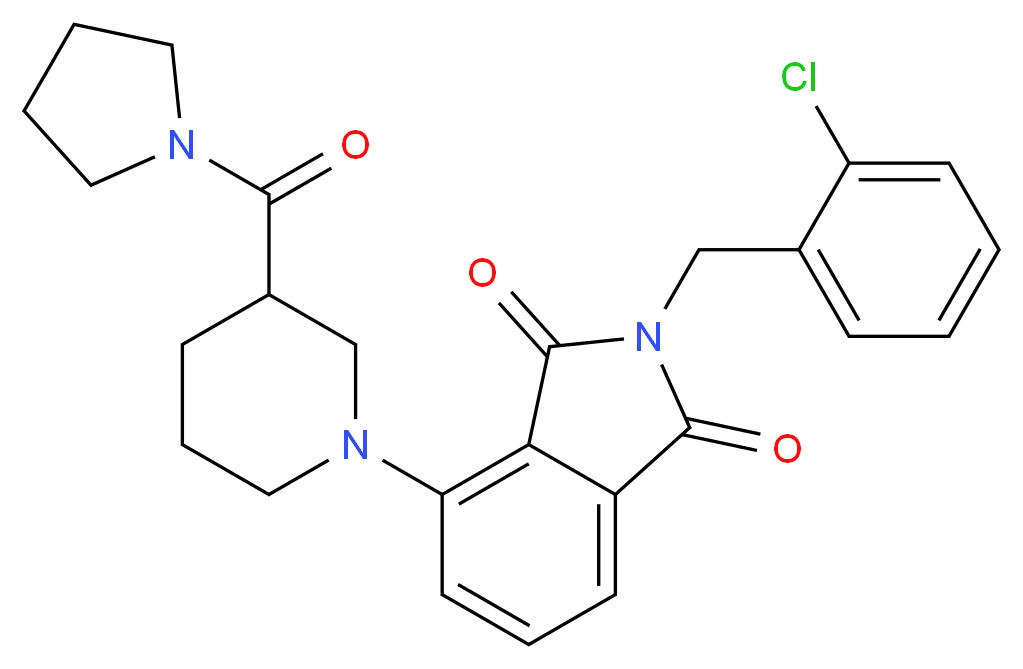 2-(2-chlorobenzyl)-4-[3-(1-pyrrolidinylcarbonyl)-1-piperidinyl]-1H-isoindole-1,3(2H)-dione_分子结构_CAS_)