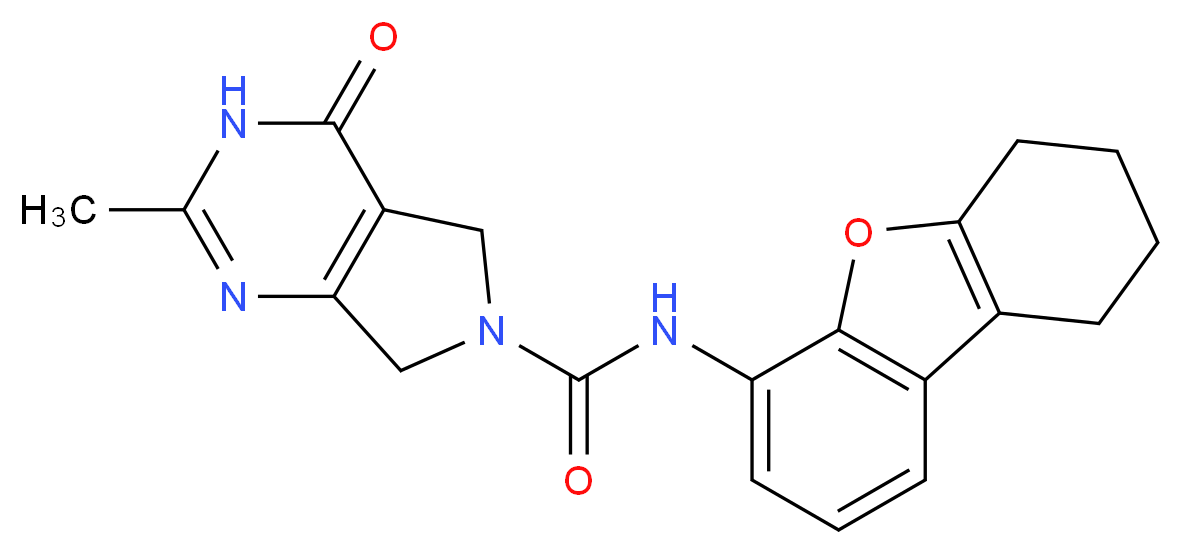 2-methyl-4-oxo-N-(6,7,8,9-tetrahydrodibenzo[b,d]furan-4-yl)-3,4,5,7-tetrahydro-6H-pyrrolo[3,4-d]pyrimidine-6-carboxamide_分子结构_CAS_)