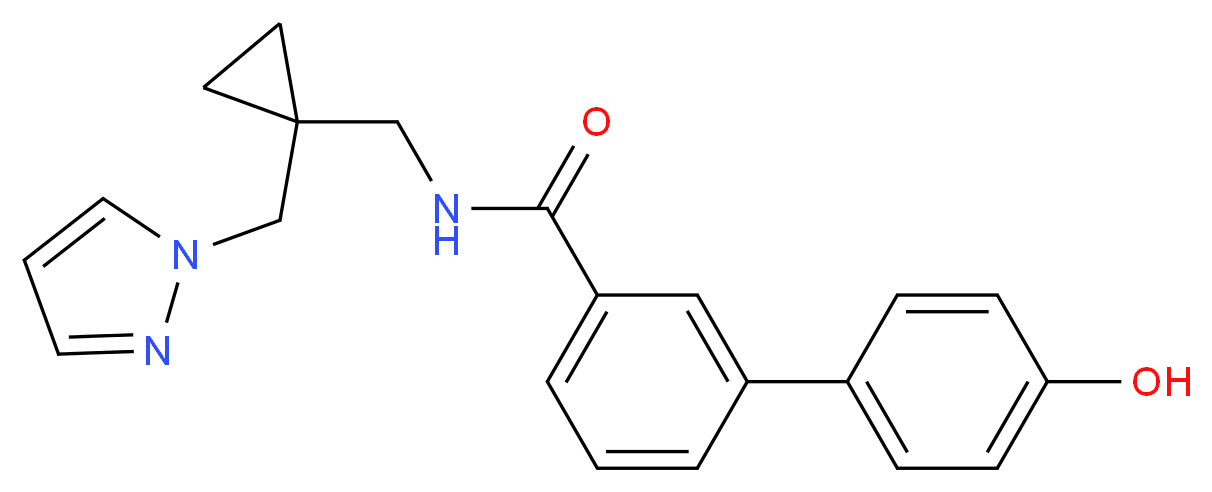 4'-hydroxy-N-{[1-(1H-pyrazol-1-ylmethyl)cyclopropyl]methyl}biphenyl-3-carboxamide_分子结构_CAS_)