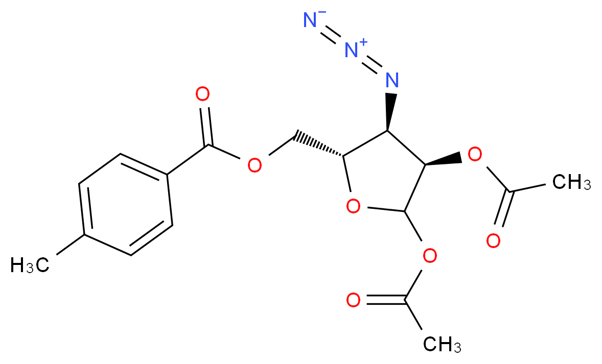 [(2S,3R,4R)-4,5-bis(acetyloxy)-3-azidooxolan-2-yl]methyl 4-methylbenzoate_分子结构_CAS_120143-22-8