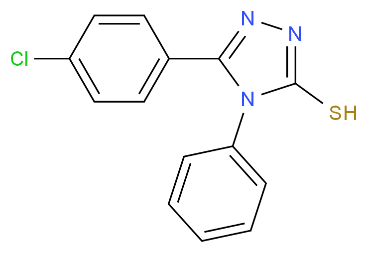 5-(4-chlorophenyl)-4-phenyl-4H-1,2,4-triazole-3-thiol_分子结构_CAS_93300-54-0