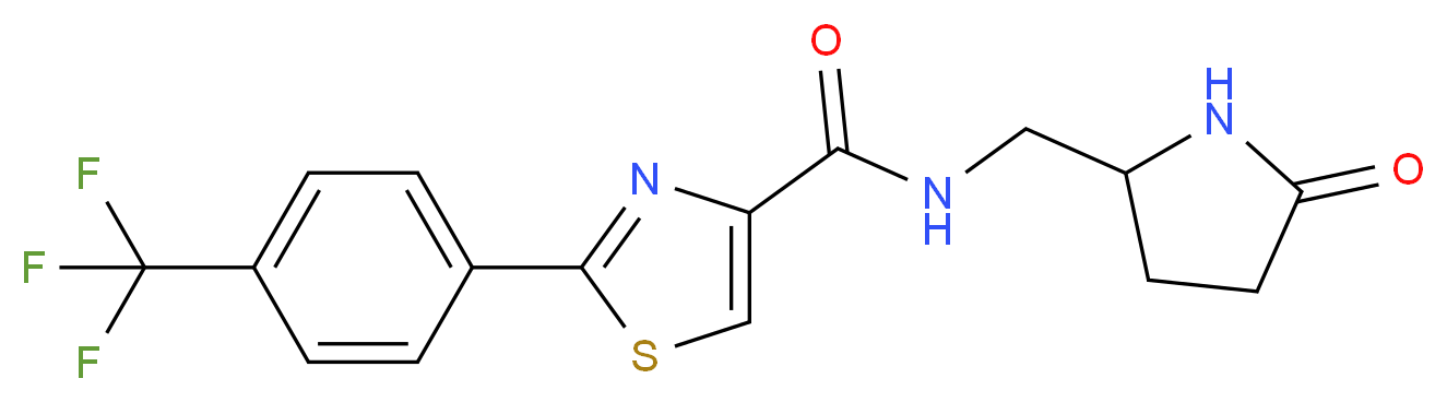 N-[(5-oxo-2-pyrrolidinyl)methyl]-2-[4-(trifluoromethyl)phenyl]-1,3-thiazole-4-carboxamide_分子结构_CAS_)