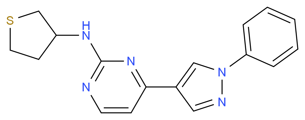 4-(1-phenyl-1H-pyrazol-4-yl)-N-(tetrahydro-3-thienyl)pyrimidin-2-amine_分子结构_CAS_)
