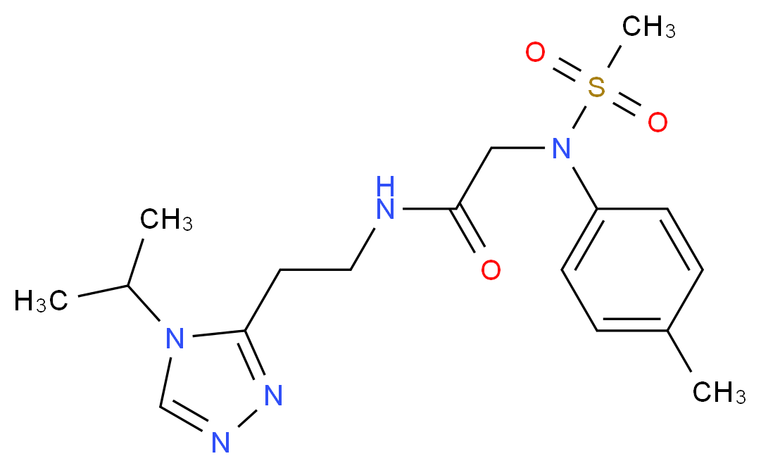 N-[2-(4-isopropyl-4H-1,2,4-triazol-3-yl)ethyl]-2-[(4-methylphenyl)(methylsulfonyl)amino]acetamide_分子结构_CAS_)