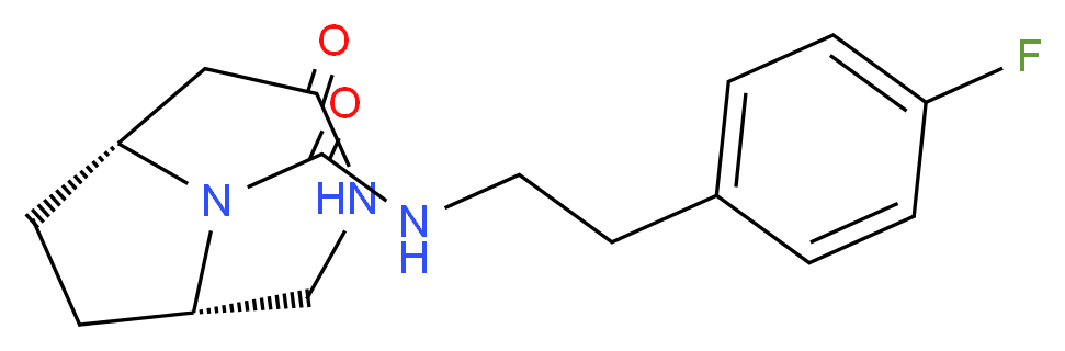 (1S*,6R*)-N-[2-(4-fluorophenyl)ethyl]-4-oxo-3,9-diazabicyclo[4.2.1]nonane-9-carboxamide_分子结构_CAS_)