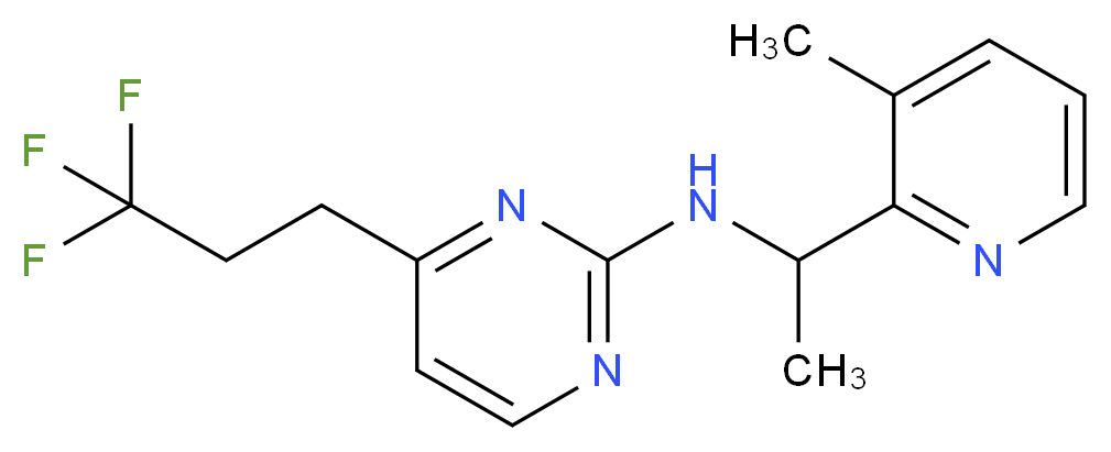 N-[1-(3-methylpyridin-2-yl)ethyl]-4-(3,3,3-trifluoropropyl)pyrimidin-2-amine_分子结构_CAS_)