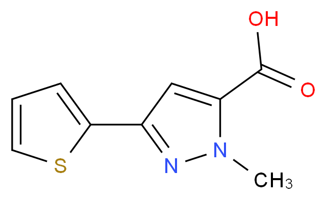 1-Methyl-3-(thien-2-yl)-1H-pyrazole-5-carboxylic acid 97%_分子结构_CAS_871825-56-8)