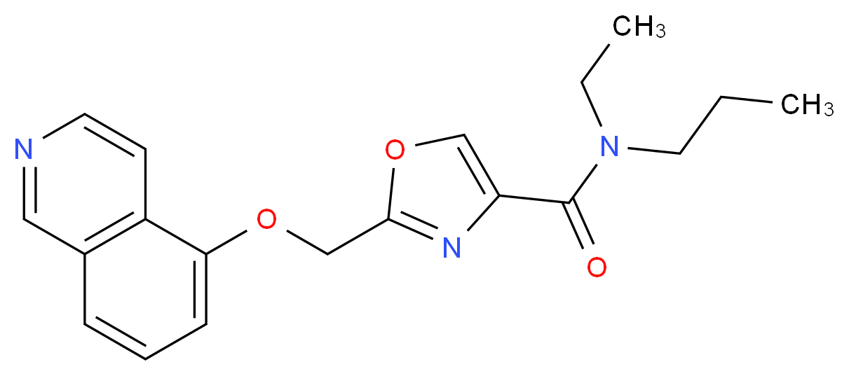 N-ethyl-2-[(isoquinolin-5-yloxy)methyl]-N-propyl-1,3-oxazole-4-carboxamide_分子结构_CAS_)