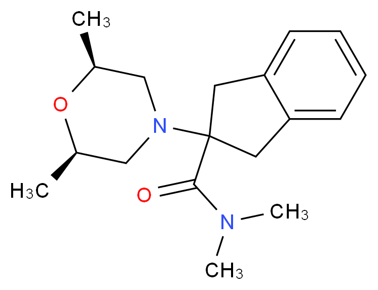 2-[(2R*,6S*)-2,6-dimethyl-4-morpholinyl]-N,N-dimethyl-2-indanecarboxamide_分子结构_CAS_)