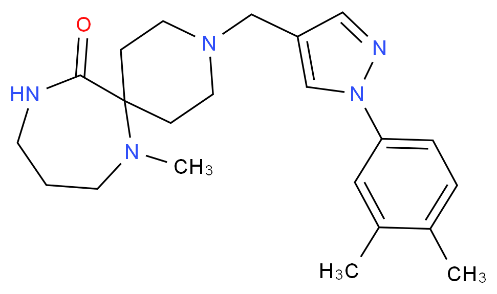 3-{[1-(3,4-dimethylphenyl)-1H-pyrazol-4-yl]methyl}-7-methyl-3,7,11-triazaspiro[5.6]dodecan-12-one_分子结构_CAS_)