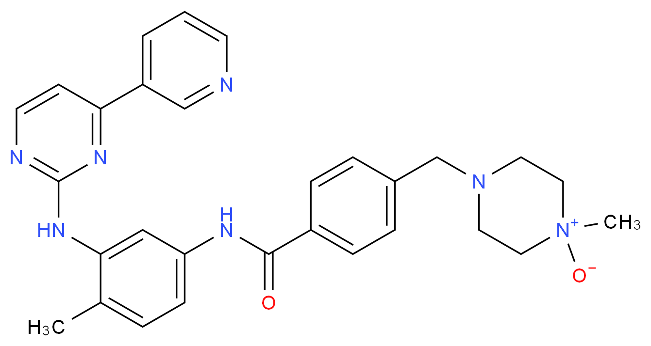 1-methyl-4-({4-[(4-methyl-3-{[4-(pyridin-3-yl)pyrimidin-2-yl]amino}phenyl)carbamoyl]phenyl}methyl)piperazin-1-ium-1-olate_分子结构_CAS_571186-91-9