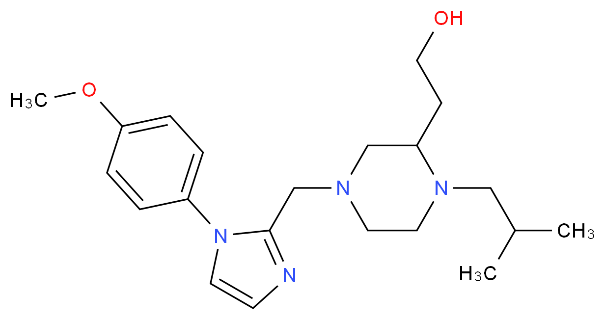 2-(1-isobutyl-4-{[1-(4-methoxyphenyl)-1H-imidazol-2-yl]methyl}-2-piperazinyl)ethanol_分子结构_CAS_)