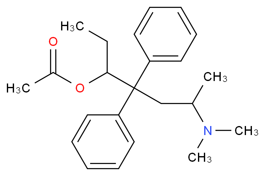 6-(dimethylamino)-4,4-diphenylheptan-3-yl acetate_分子结构_CAS_509-74-0