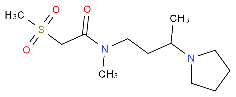 N-methyl-2-(methylsulfonyl)-N-(3-pyrrolidin-1-ylbutyl)acetamide_分子结构_CAS_)