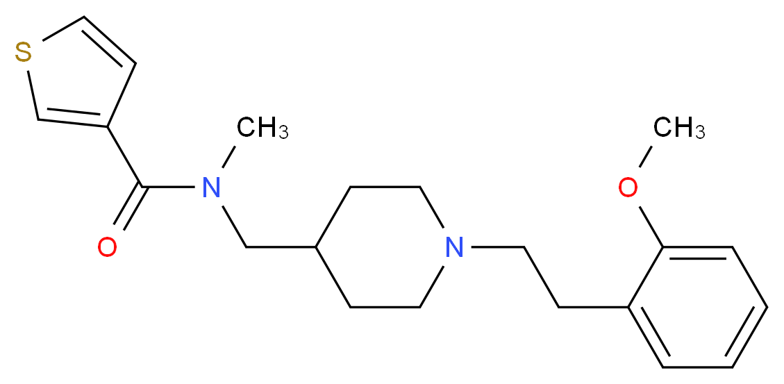 N-({1-[2-(2-methoxyphenyl)ethyl]-4-piperidinyl}methyl)-N-methyl-3-thiophenecarboxamide_分子结构_CAS_)