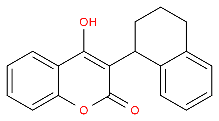 4-hydroxy-3-(1,2,3,4-tetrahydronaphthalen-1-yl)-2H-chromen-2-one_分子结构_CAS_5836-29-3