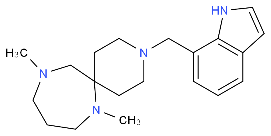 3-(1H-indol-7-ylmethyl)-7,11-dimethyl-3,7,11-triazaspiro[5.6]dodecane_分子结构_CAS_)