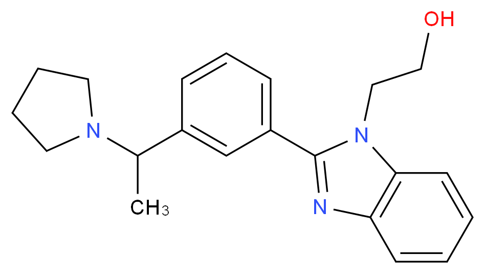 2-{2-[3-(1-pyrrolidin-1-ylethyl)phenyl]-1H-benzimidazol-1-yl}ethanol_分子结构_CAS_)