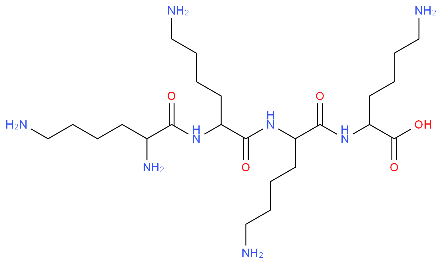 6-amino-2-{6-amino-2-[6-amino-2-(2,6-diaminohexanamido)hexanamido]hexanamido}hexanoic acid_分子结构_CAS_997-20-6