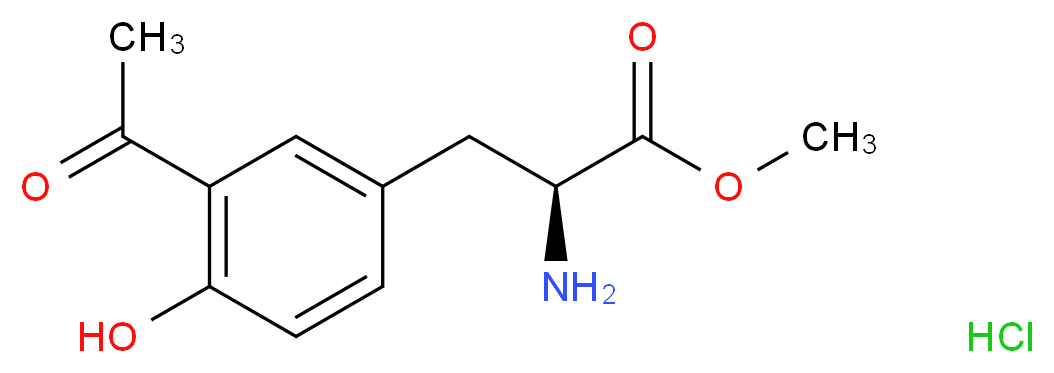 methyl (2S)-3-(3-acetyl-4-hydroxyphenyl)-2-aminopropanoate hydrochloride_分子结构_CAS_57085-32-2