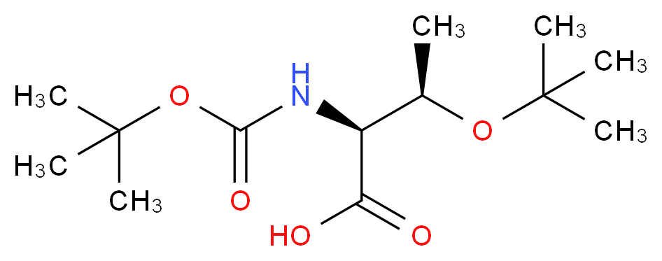 (2S,3R)-3-(tert-butoxy)-2-{[(tert-butoxy)carbonyl]amino}butanoic acid_分子结构_CAS_13734-40-2