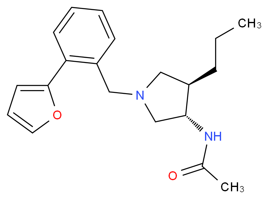 N-{(3S*,4R*)-1-[2-(2-furyl)benzyl]-4-propyl-3-pyrrolidinyl}acetamide_分子结构_CAS_)