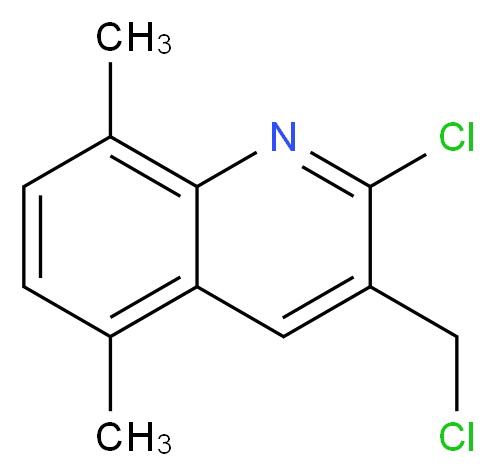 2-CHLORO-3-CHLOROMETHYL-5,8-DIMETHYLQUINOLINE_分子结构_CAS_948290-65-1)