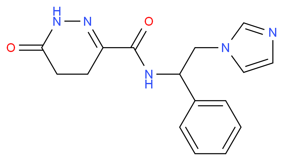 N-[2-(1H-imidazol-1-yl)-1-phenylethyl]-6-oxo-1,4,5,6-tetrahydropyridazine-3-carboxamide_分子结构_CAS_)
