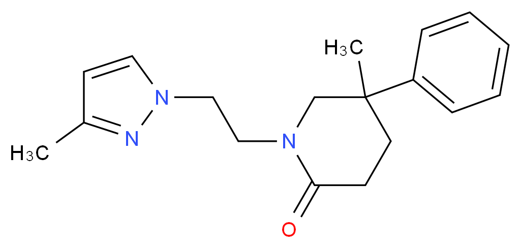 5-methyl-1-[2-(3-methyl-1H-pyrazol-1-yl)ethyl]-5-phenylpiperidin-2-one_分子结构_CAS_)