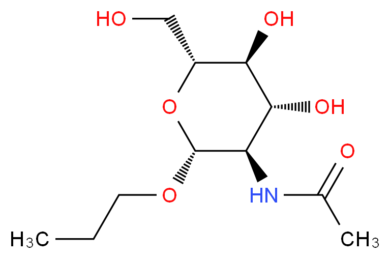 N-[(2R,3R,4R,5S,6R)-4,5-dihydroxy-6-(hydroxymethyl)-2-propoxyoxan-3-yl]acetamide_分子结构_CAS_70832-36-9