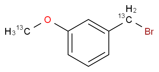 1-[bromo(<sup>1</sup><sup>3</sup>C)methyl]-3-(<sup>1</sup><sup>3</sup>C)methoxybenzene_分子结构_CAS_1216571-25-3