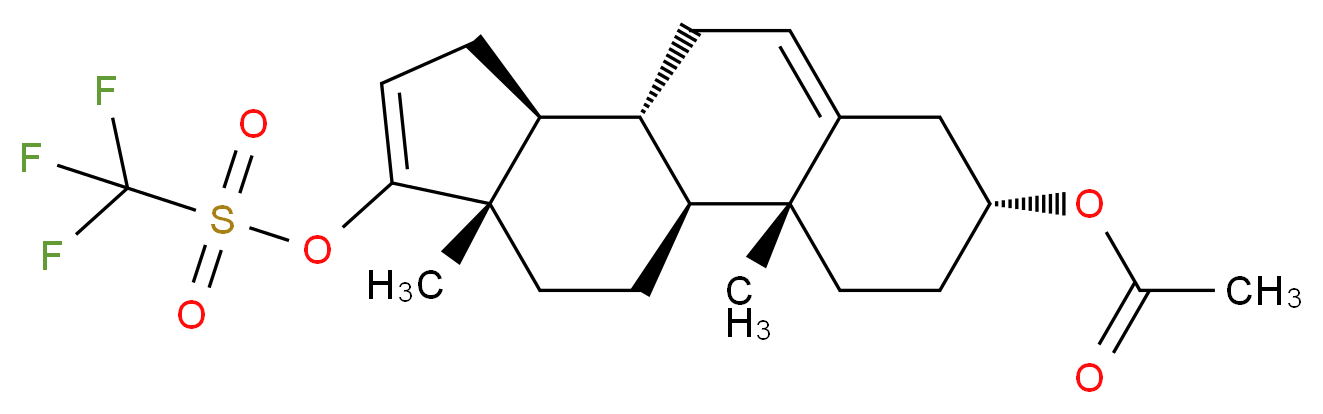 (1S,2R,5R,10R,11S,15S)-2,15-dimethyl-14-(trifluoromethanesulfonyloxy)tetracyclo[8.7.0.0<sup>2</sup>,<sup>7</sup>.0<sup>1</sup><sup>1</sup>,<sup>1</sup><sup>5</sup>]heptadeca-7,13-dien-5-yl acetate_分子结构_CAS_115375-60-5