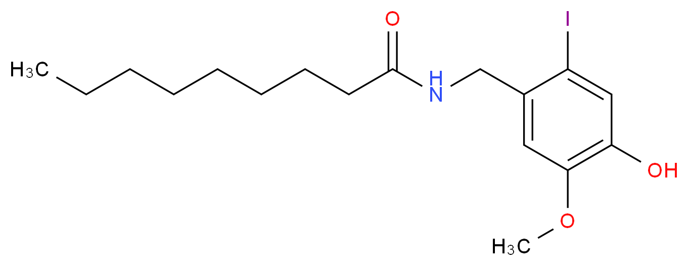 N-[(4-hydroxy-2-iodo-5-methoxyphenyl)methyl]nonanamide_分子结构_CAS_859171-97-4