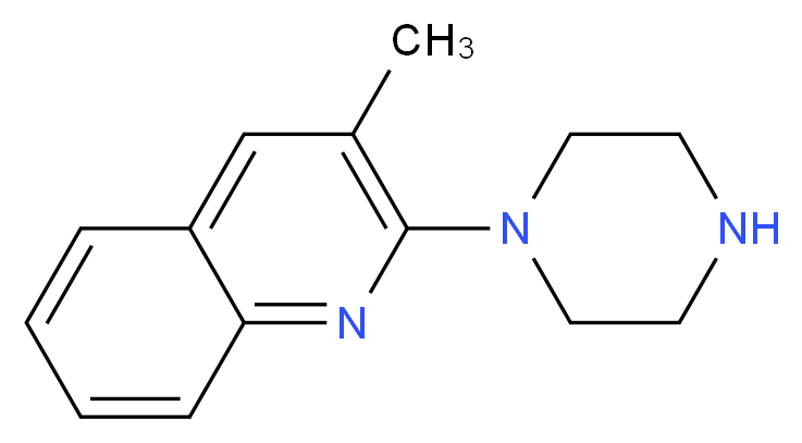 3-methyl-2-(piperazin-1-yl)quinoline_分子结构_CAS_348133-74-4