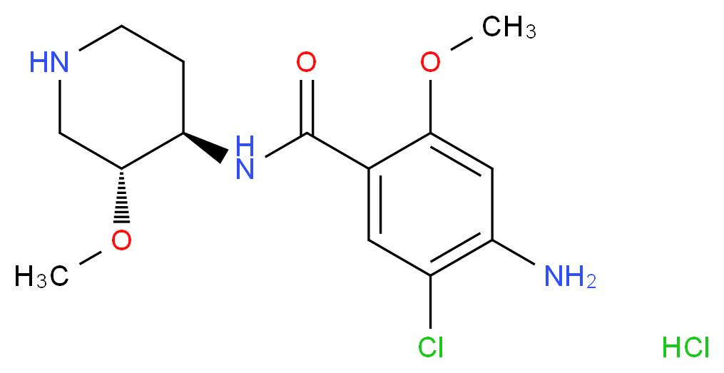 4-amino-5-chloro-2-methoxy-N-[(3R,4R)-3-methoxypiperidin-4-yl]benzamide hydrochloride_分子结构_CAS_221180-26-3