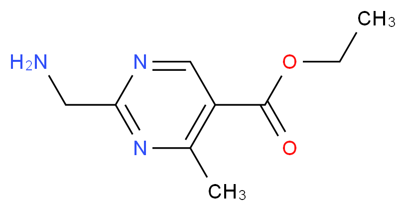 ETHYL 2-(AMINOMETHYL)-4-METHYLPYRIMIDINE-5-CARBOXYLATE_分子结构_CAS_944904-68-1)