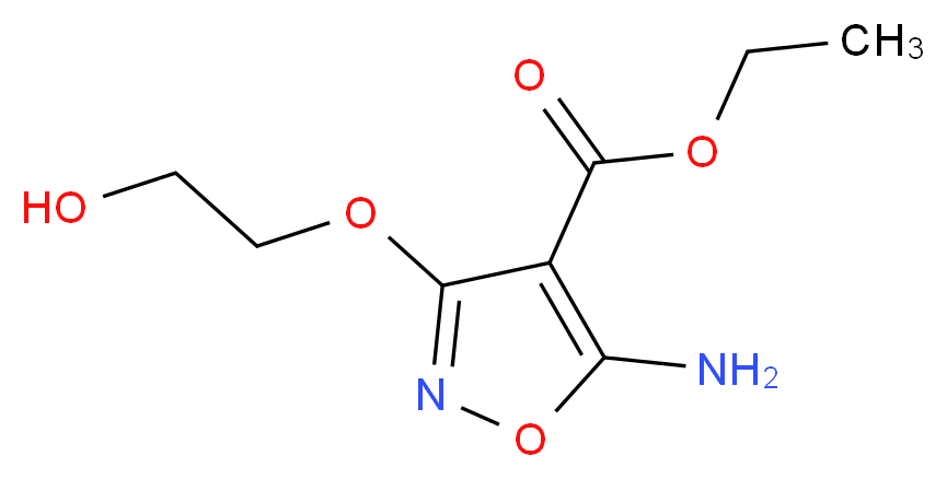 ethyl 5-amino-3-(2-hydroxyethoxy)-1,2-oxazole-4-carboxylate_分子结构_CAS_446276-12-6