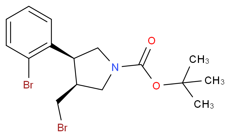 (3R,4S)-tert-butyl 3-(bromomethyl)-4-(2-bromophenyl)pyrrolidine-1-carboxylate_分子结构_CAS_1260596-13-1)