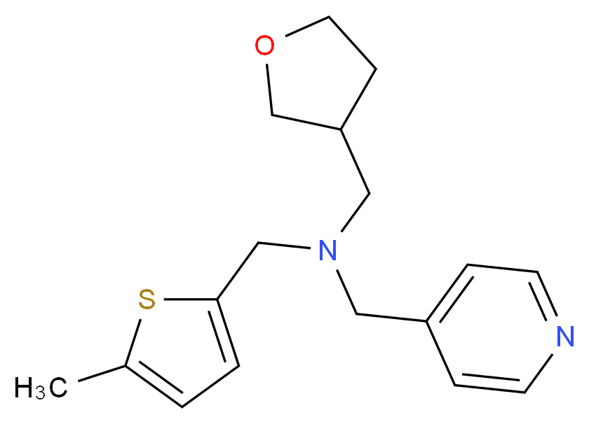 1-(5-methyl-2-thienyl)-N-(pyridin-4-ylmethyl)-N-(tetrahydrofuran-3-ylmethyl)methanamine_分子结构_CAS_)