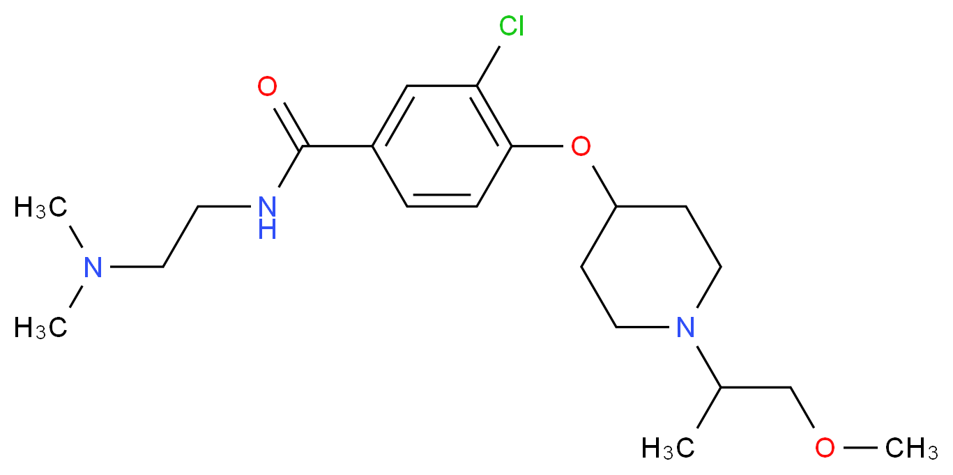 3-chloro-N-[2-(dimethylamino)ethyl]-4-{[1-(2-methoxy-1-methylethyl)-4-piperidinyl]oxy}benzamide_分子结构_CAS_)