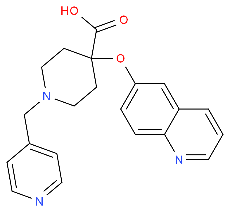1-(pyridin-4-ylmethyl)-4-(quinolin-6-yloxy)piperidine-4-carboxylic acid_分子结构_CAS_)