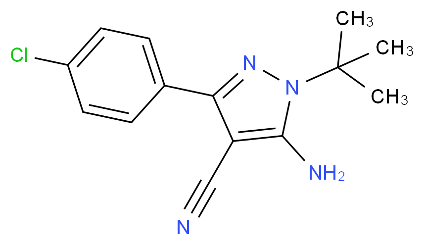 5-Amino-1-(tert-butyl)-3-(4-chlorophenyl)-1H-pyrazole-4-carbonitrile_分子结构_CAS_180903-14-4)