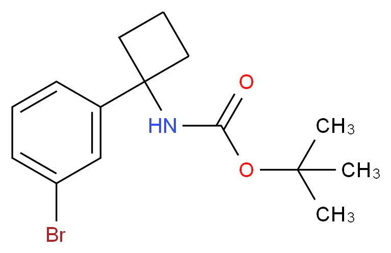 1-(3-Bromophenyl)cyclobutan-1-amine, N-BOC protected_分子结构_CAS_)