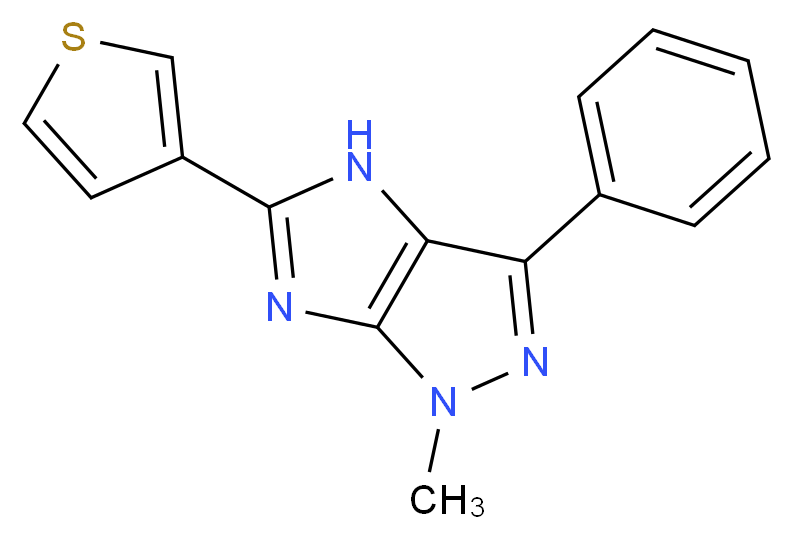 1-methyl-3-phenyl-5-(3-thienyl)-1,4-dihydroimidazo[4,5-c]pyrazole_分子结构_CAS_)
