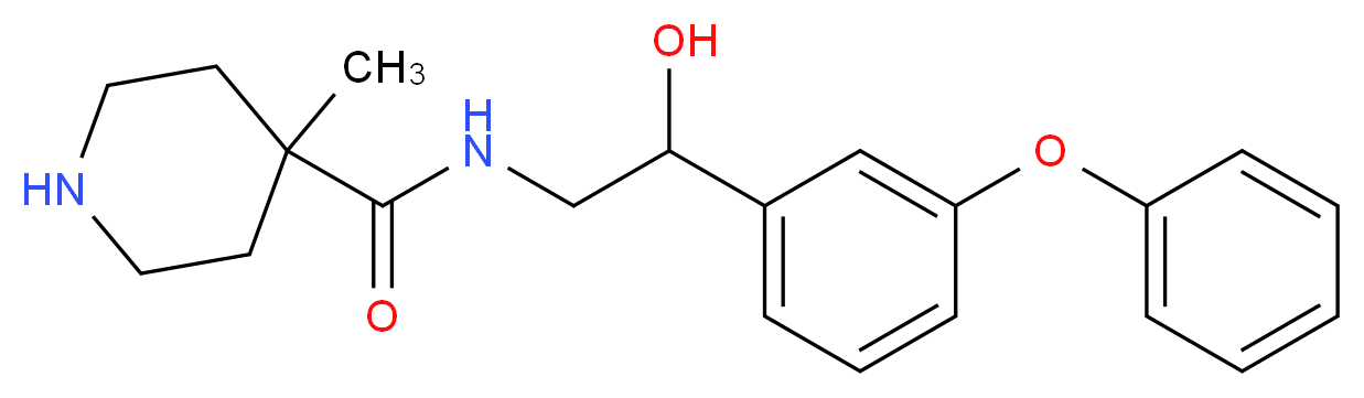 N-[2-hydroxy-2-(3-phenoxyphenyl)ethyl]-4-methylpiperidine-4-carboxamide_分子结构_CAS_)