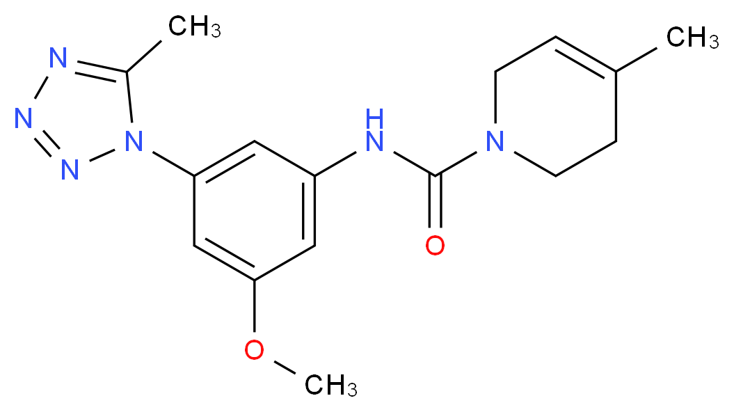 N-[3-methoxy-5-(5-methyl-1H-tetrazol-1-yl)phenyl]-4-methyl-3,6-dihydropyridine-1(2H)-carboxamide_分子结构_CAS_)