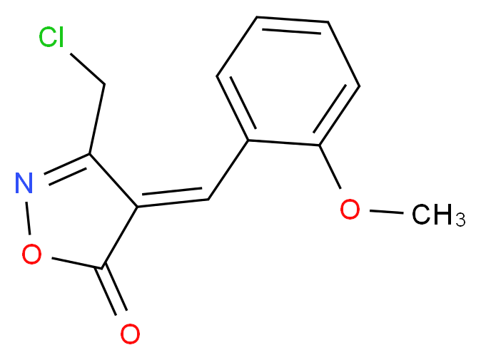 (4E)-3-(Chloromethyl)-4-(2-methoxybenzylidene)-isoxazol-5(4H)-one_分子结构_CAS_)